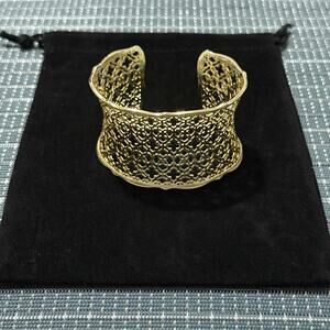 NWOT | Kendra Scott | YELLOW ROSE Candice Wide Cuff Bracelet in Vintage Gold
